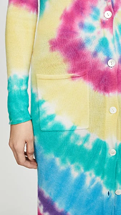 Shop Autumn Cashmere Cashmere Tie Dye Maxi Cardigan In Bright Multi