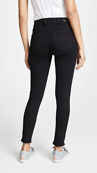 Shop Paige Maternity Verdugo Ultra Skinny Jeans In Black Shadow Destructed