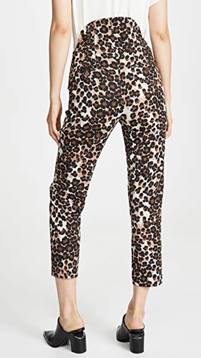 Shop Pushbutton Leopard Print Pants In Brown