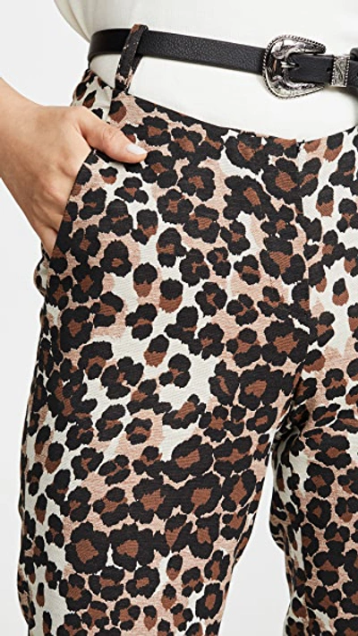 Shop Pushbutton Leopard Print Pants In Brown