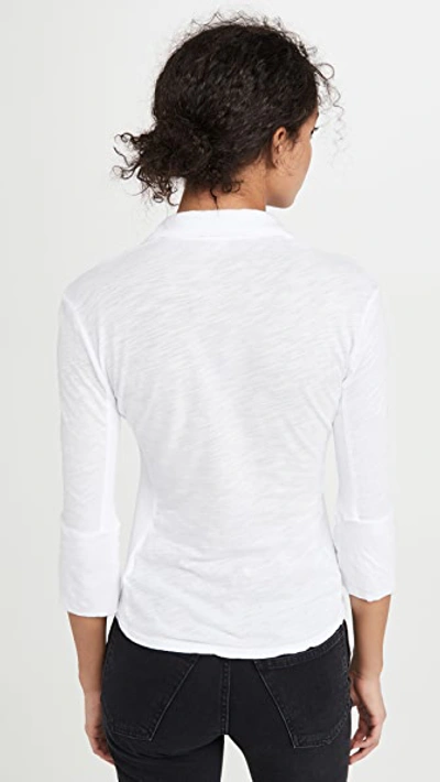 Shop James Perse Contrast Panel Shirt In White