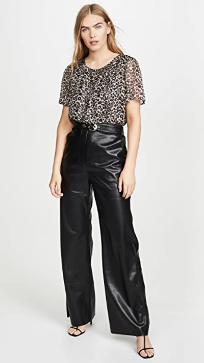 Shop Velvet Arianna Top In Leopard