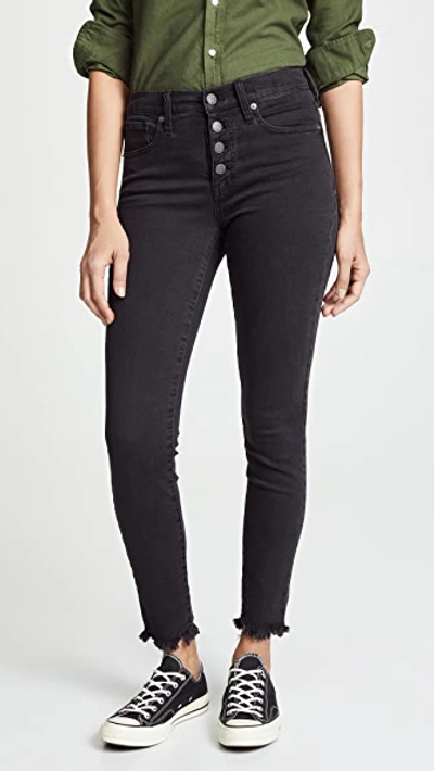 Shop Madewell Mid Rise Skinny Jeans In Black