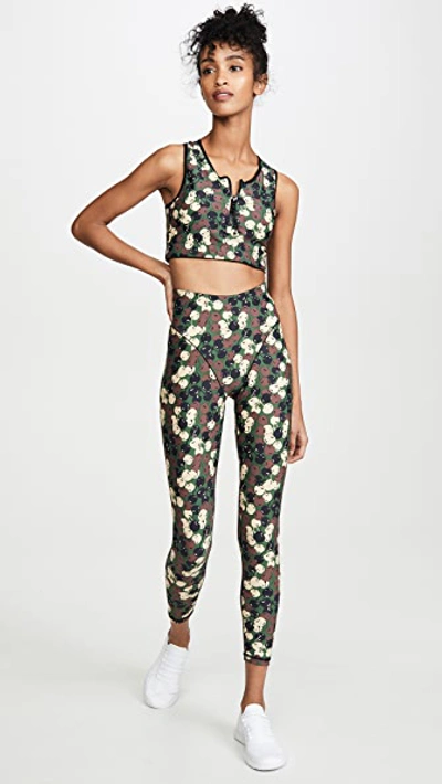 Shop Adam Selman Sport Zip Front Crop Top In Classic Camo