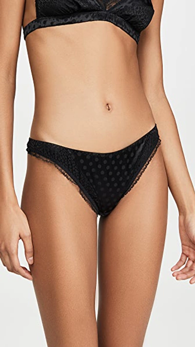 Shop Stella Mccartney Camellia Daring Thong In Black