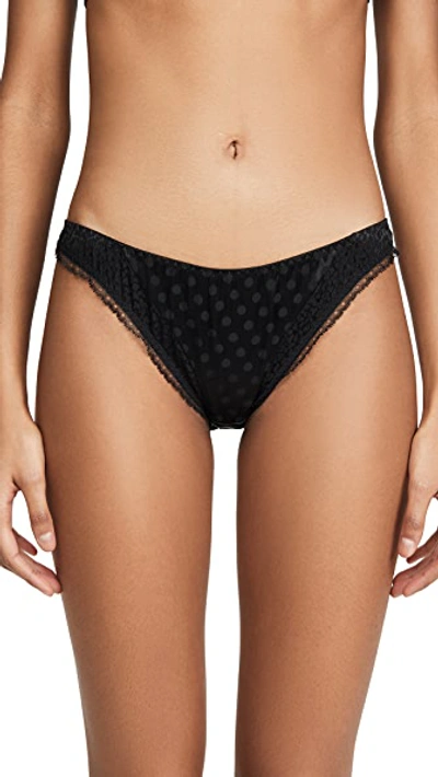 Shop Stella Mccartney Camellia Daring Thong In Black