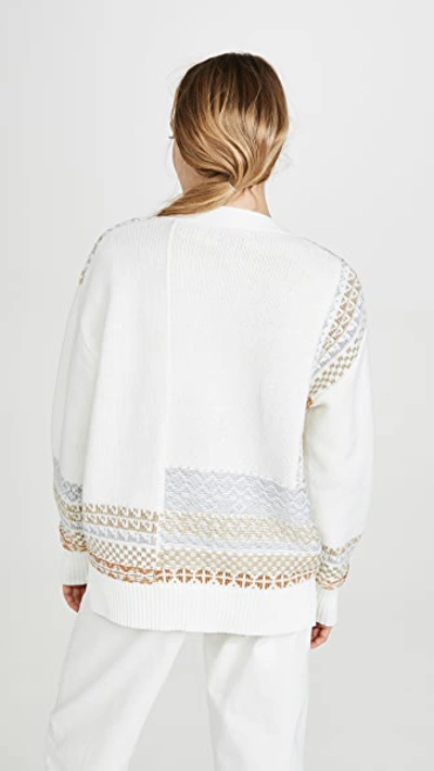 Shop 3.1 Phillip Lim / フィリップ リム Fairisle Patchwork Cardigan In Antique White