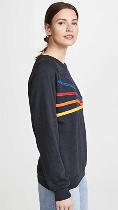 Shop Aviator Nation Daydream Crew Sweatshirt In Charcoal