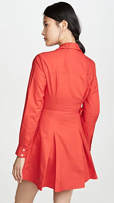 Shop Derek Lam 10 Crosby Petra Wrap Shirtdress In Cherry Red