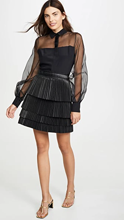 Shop Alexis Briana Vegan Leather Skirt In Black