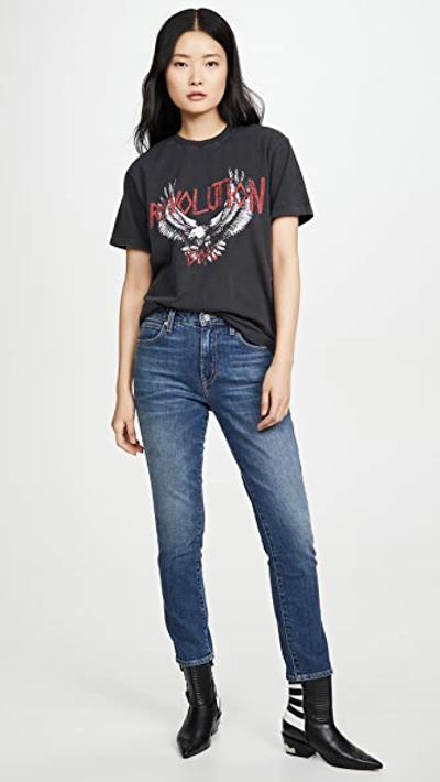 Shop Anine Bing Revolution Tee In Washed Black