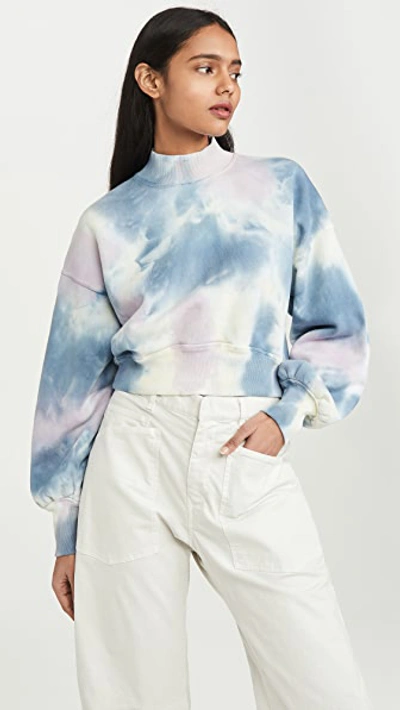 Spiritual Gangster Blake Tie Dyed Mock Neck Cropped Sweatshirt In Pastel  Cloud Tie Dye | ModeSens