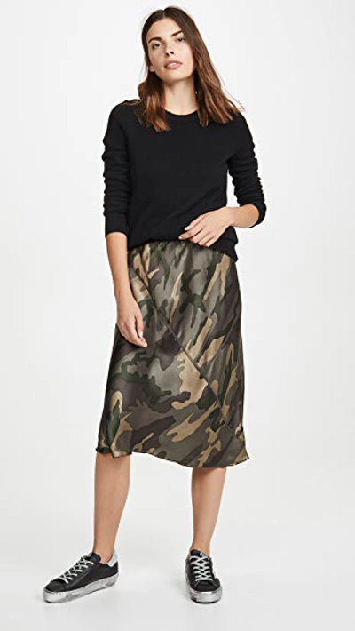 Shop Atm Anthony Thomas Melillo Silk Camo Skirt In Jungle Camo