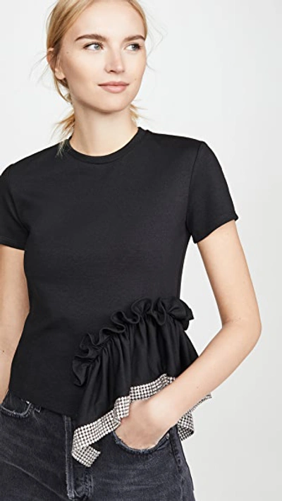 Ponte Jersey Crystal Peplum T-Shirt