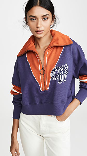 navy blue off white hoodie