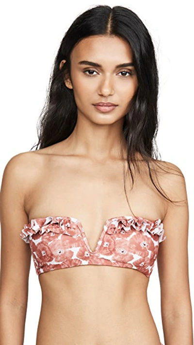 Shop Juillet Rosie Bikini Top In Poppy Rust