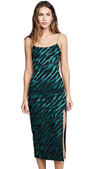 Shop Bec & Bridge Discotheque Midi Dress In Emerald Zebra