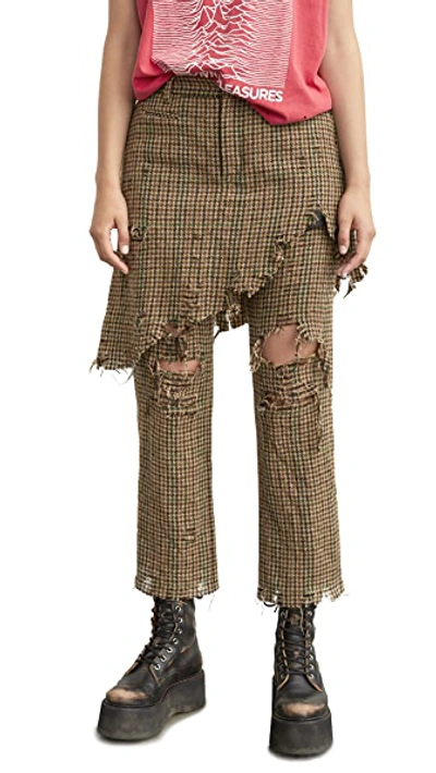Shop R13 Double Classic Trousers In Brown Houndstooth