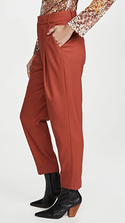 Shop Anine Bing Becky Trousers In Rust