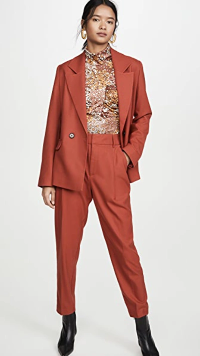 Shop Anine Bing Becky Trousers In Rust