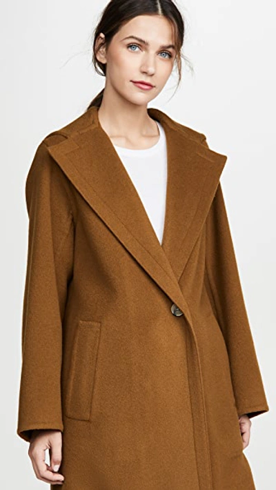 Shop Vince Hooded Coat In Teakwood