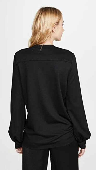 Shop Adeam Imitation Pearl Sweatshirt In Black