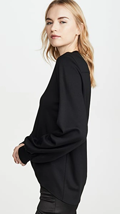 Shop Adeam Imitation Pearl Sweatshirt In Black