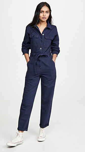 long sleeve denim boiler suit