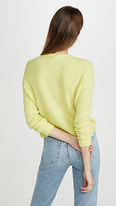 Shop Club Monaco Ribbed V Neck Sweater In Lime