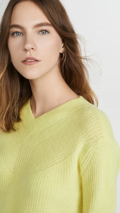 Shop Club Monaco Ribbed V Neck Sweater In Lime