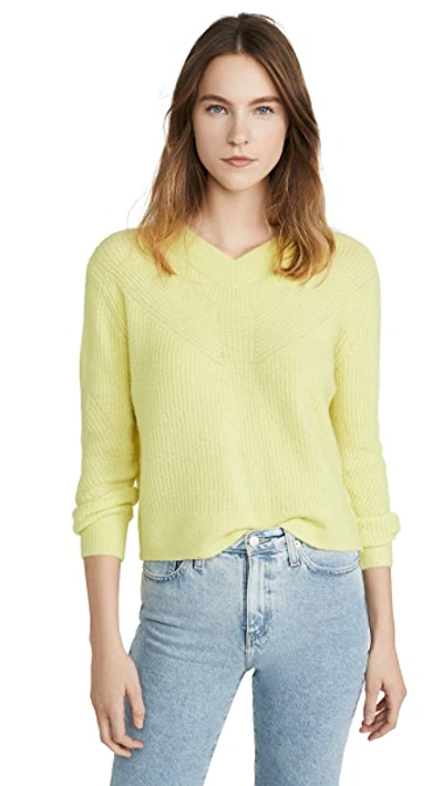 Shop Club Monaco Ribbed V Neck Sweater In Lime