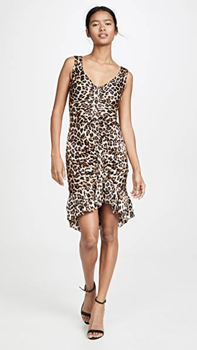 Shop Caroline Constas Poppy Mini Dress In Leopard