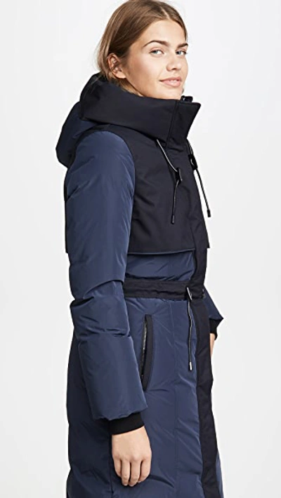 Shop Mackage Leanne Down Jacket In Navy