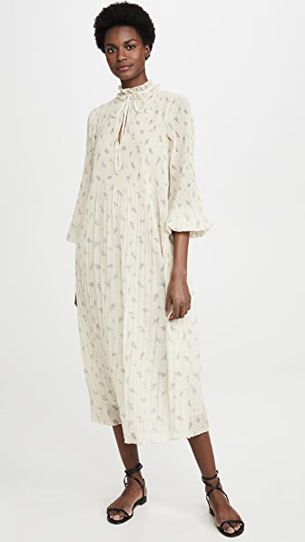 ganni georgette midi dress