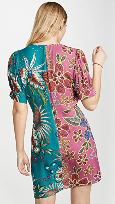 Shop Farm Rio Floral Sparkle Mixed Wrap Dress In Multi