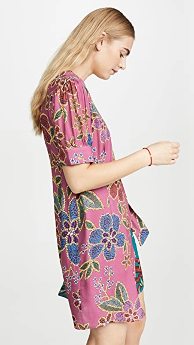 Shop Farm Rio Floral Sparkle Mixed Wrap Dress In Multi