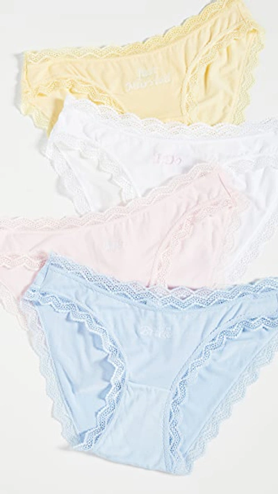 Shop Stripe & Stare Wedding Panties In White/yellow/pink/blue