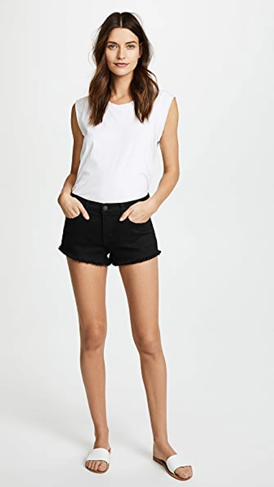 Shop L Agence Zoe Perfect Fit Shorts In Noir