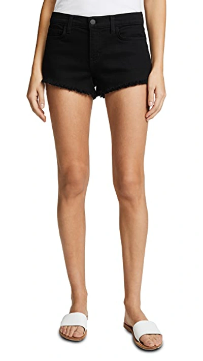 Shop L Agence Zoe Perfect Fit Shorts In Noir