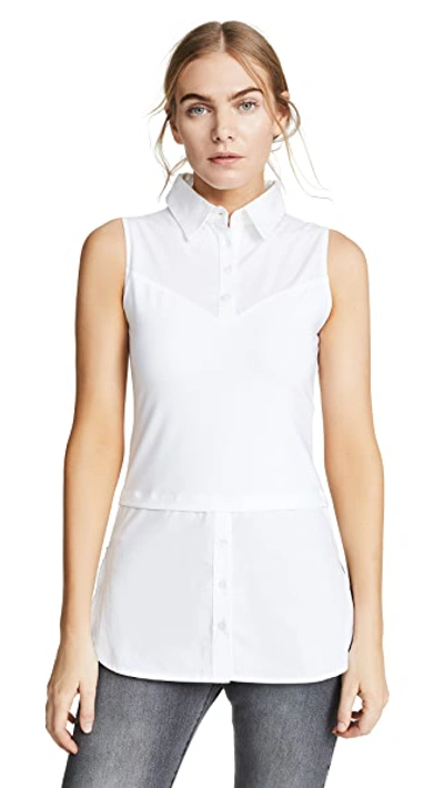 Shop Skinnyshirt Sleeveless Shirt With Tails In White