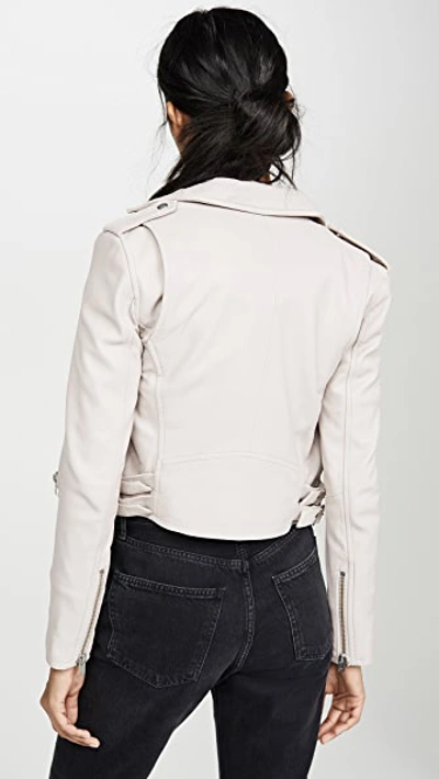 Shop Iro Ashville Leather Jacket In Light Grey