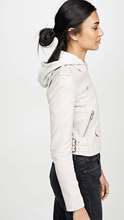 Shop Iro Ashville Leather Jacket In Light Grey