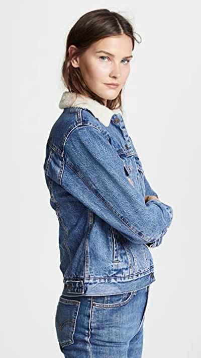 Shop Levi's Ex-boyfriend Sherpa Trucker Jacket Addicted To Love Xs