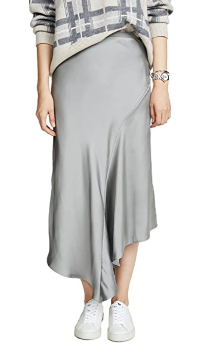 Shop Anine Bing Bailey Metallic Skirt In Silver