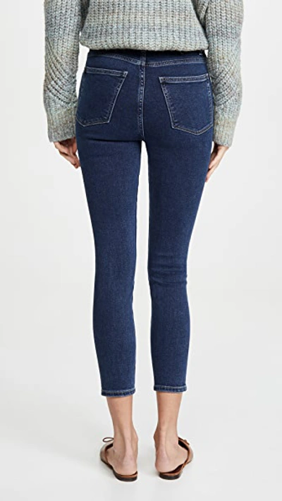 Shop Dl 1961 Chrissy Cropped Ultra High Rise Skinny Jeans In Prussia