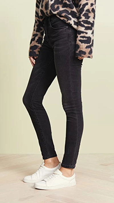 Shop Blank Denim The Bond Mid Rise Skinny Jeans In 0 Dark 30