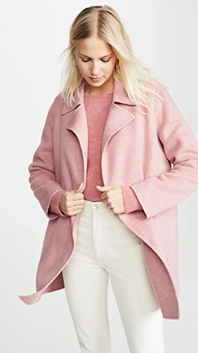 Shop Theory Overlay Df Coat In Winter Pink Melange