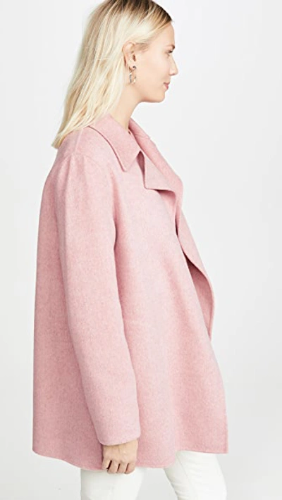 Shop Theory Overlay Df Coat In Winter Pink Melange