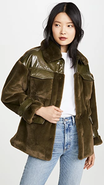 Shop Apparis Lucile Jacket In Hunter Green