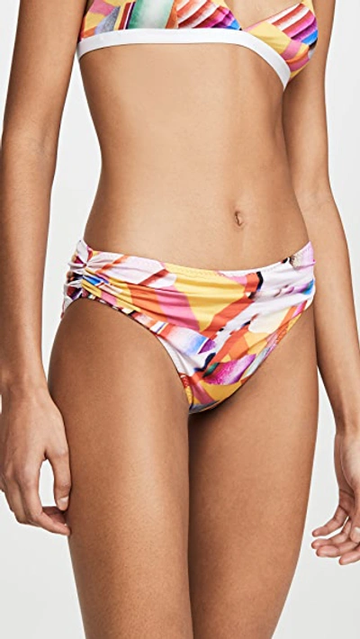 Shop Stella Mccartney Draped Classic Bikini Bottoms In Yellow/orange